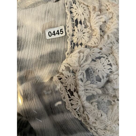 Easel Boho Top Womens M Tie Dye Crochet Lace Butterfly Sleeve Tunic Festival - Picture 6 of 6